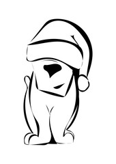 Hund mit Weihnachtsmütze 