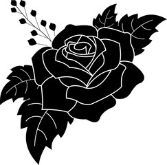 Rose Flower Silhouette