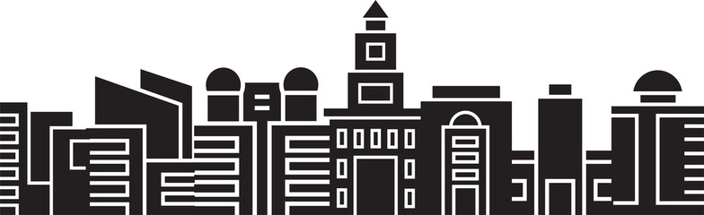 Urban Cityscape Silhouette Illustration