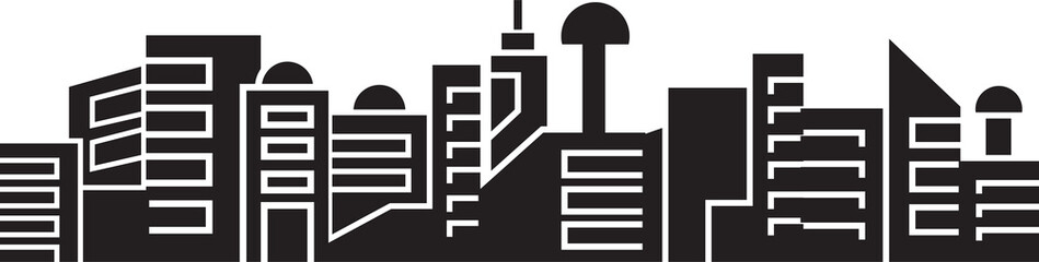 Urban Cityscape Silhouette Illustration