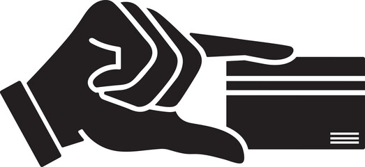 Hand Holding Credit Card Silhouette
