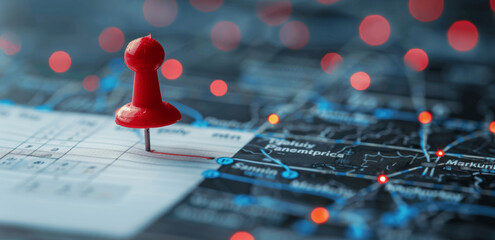 Thumbtack in Calendar for Busy Schedule Business Meeting Travel Planning Appointment Reminder