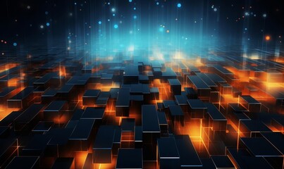 abstract digital with pixel deconstruction flat design top view futuristic theme animation viv