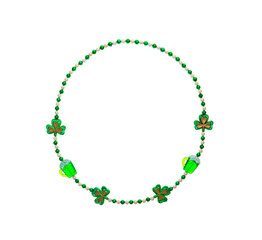 Irish Beaded Necklace for Saint Patrick's Day with green beads and a clover