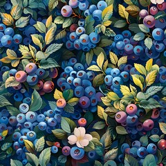 Stunning blueberry wallpaper featuring artwork by Julien De La Fonction.