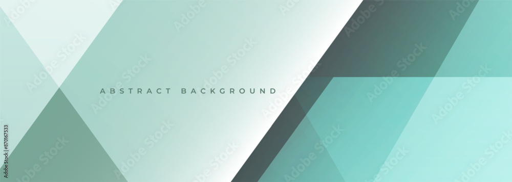 Wall mural green business presentation creative abstract background with geometric lines and shapes. wide vecto