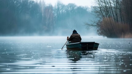Fototapeta premium Lake Fishing: A day of dancing with nature
