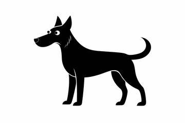 black and white dog silhouette, dog vector illustration, dogs silhouette, animal silhouette isolated vector Illustration, png, dog icon