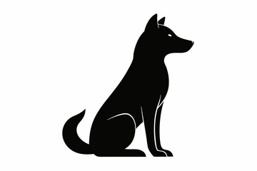 black and white dog silhouette, dog vector illustration, dogs silhouette, animal silhouette isolated vector Illustration, png, dog icon