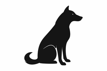 black and white dog silhouette, dog vector illustration, dogs silhouette, animal silhouette isolated vector Illustration, png, dog icon