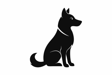 black and white dog silhouette, dog vector illustration, dogs silhouette, animal silhouette isolated vector Illustration, png, dog icon