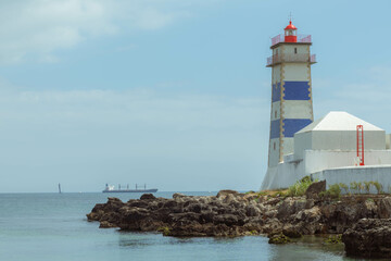 lighthouse on the coast In Portugal 
