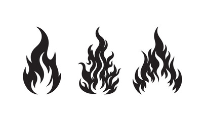 Fire vector silhouette illustration.