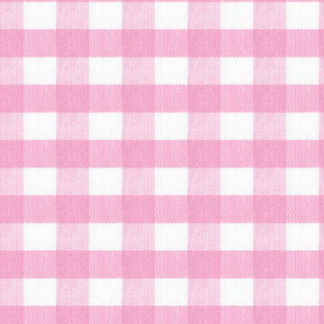 Mantel de tela a cuadros rosa pastel y blanco para picnic. Tejido de dise&ntilde;o a cuadros grandes.	