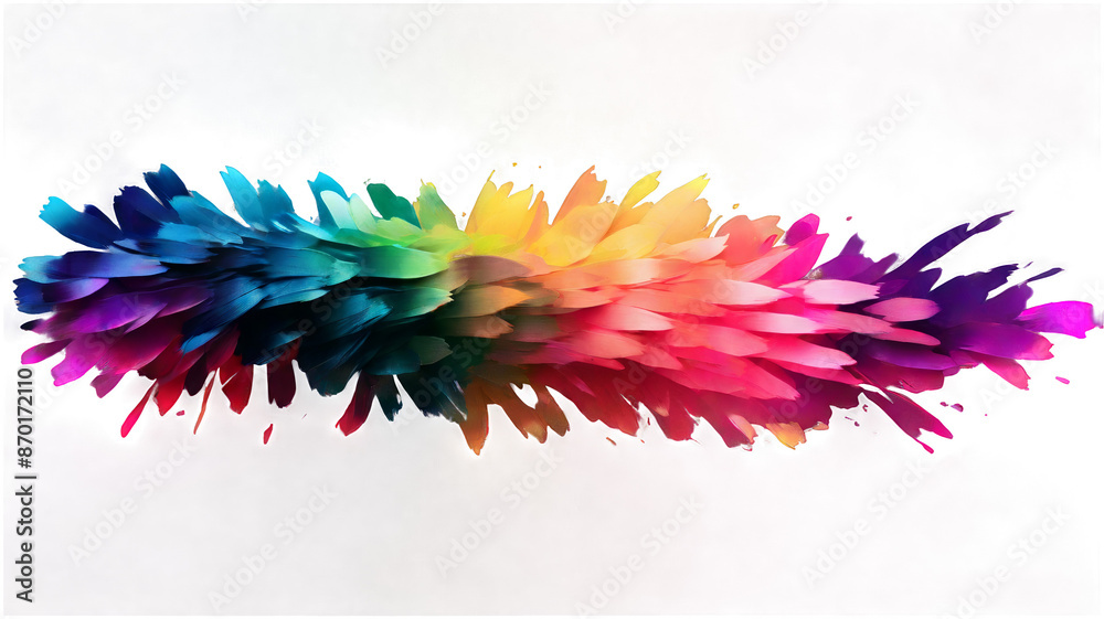 Poster color gradient brush strokes isolated on transparent background