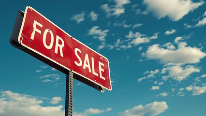Obraz premium Red Real Estate Sign 