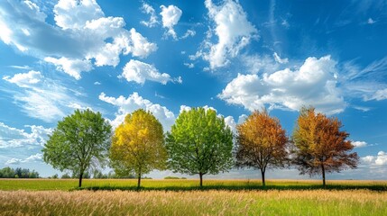 The changing colors of the sky as the seasons shift, from the bright hues of summer to the more subdued tones of winter, reflect cycles.