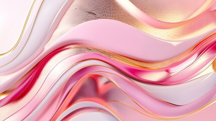 Obraz premium Abstract soft pink wave overlap with golden lines and light effect background. Luxury concept.