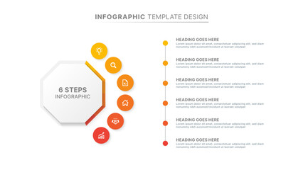 Circle Round Business Infographic Template Design with 6 Options