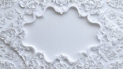 Islamic background with white Arabian ornament with copy space