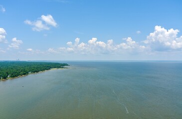 Mobile Bay and the downtown Mobile skyline
