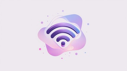 A Colorful Glowing Wifi Signal Icon.