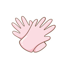 Illustration of cleaning gloves cartoon doodle