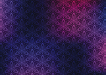 Flower pink pattern line gradient dark blue background