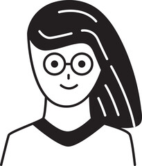 Naklejka premium Nerd Girl Character Avatar 