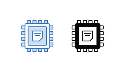 Cpu icon design with white background stock illustration