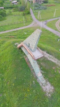 Viewing platform at Sevan Lake, Armenia. Taken with a drone. 