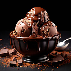 chocolate ice cream with chocolate