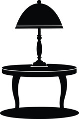  Table lamp silhouette vector illustration design
