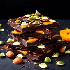 pieces of chocolate and nuts