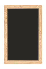 Blank blackboard with whitewashed wooden frame isolated vertical shape graphic illustrated. Cut timber chalkboard for menu or any message.