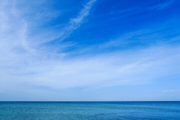Brilliant blue sky and water of the Mediterranean