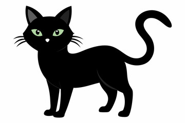black and white cat silhouette, cat vector illustration, cats silhouette, animal silhouette isolated vector Illustration, png, cat icon
