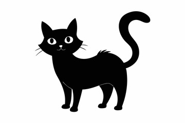 black and white cat silhouette, cat vector illustration, cats silhouette, animal silhouette isolated vector Illustration, png, cat icon