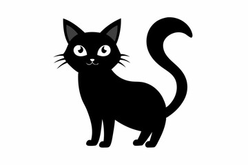 black and white cat silhouette, cat vector illustration, cats silhouette, animal silhouette isolated vector Illustration, png, cat icon