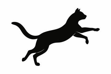 black and white cat silhouette, cat vector illustration, cats silhouette, animal silhouette isolated vector Illustration, png, cat icon