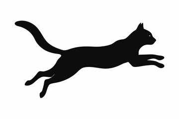 black and white cat silhouette, cat vector illustration, cats silhouette, animal silhouette isolated vector Illustration, png, cat icon