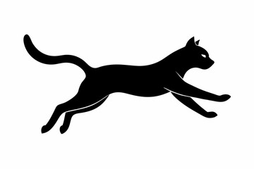 black and white cat silhouette, cat vector illustration, cats silhouette, animal silhouette isolated vector Illustration, png, cat icon