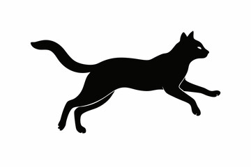 black and white cat silhouette, cat vector illustration, cats silhouette, animal silhouette isolated vector Illustration, png, cat icon
