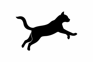 black and white cat silhouette, cat vector illustration, cats silhouette, animal silhouette isolated vector Illustration, png, cat icon