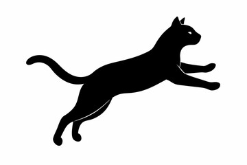 black and white cat silhouette, cat vector illustration, cats silhouette, animal silhouette isolated vector Illustration, png, cat icon