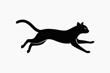 black and white cat silhouette, cat vector illustration, cats silhouette, animal silhouette isolated vector Illustration, png, cat icon