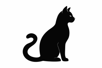 black and white cat silhouette, cat vector illustration, cats silhouette, animal silhouette isolated vector Illustration, png, cat icon