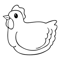 chicken outline vector illustration