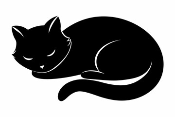 black and white cat silhouette, cat vector illustration, cats silhouette, animal silhouette isolated vector Illustration, png, cat icon