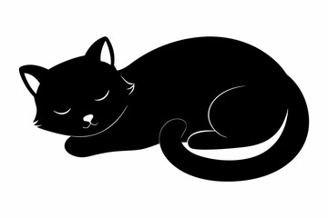 black and white cat silhouette, cat vector illustration, cats silhouette, animal silhouette isolated vector Illustration, png, cat icon